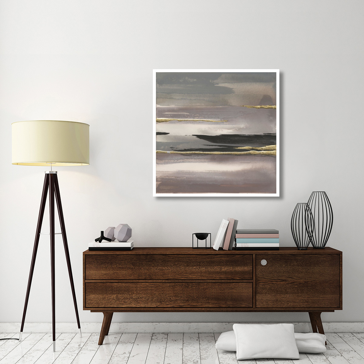 Gilded Morning Fog II -Paper Art-42&quotx42"