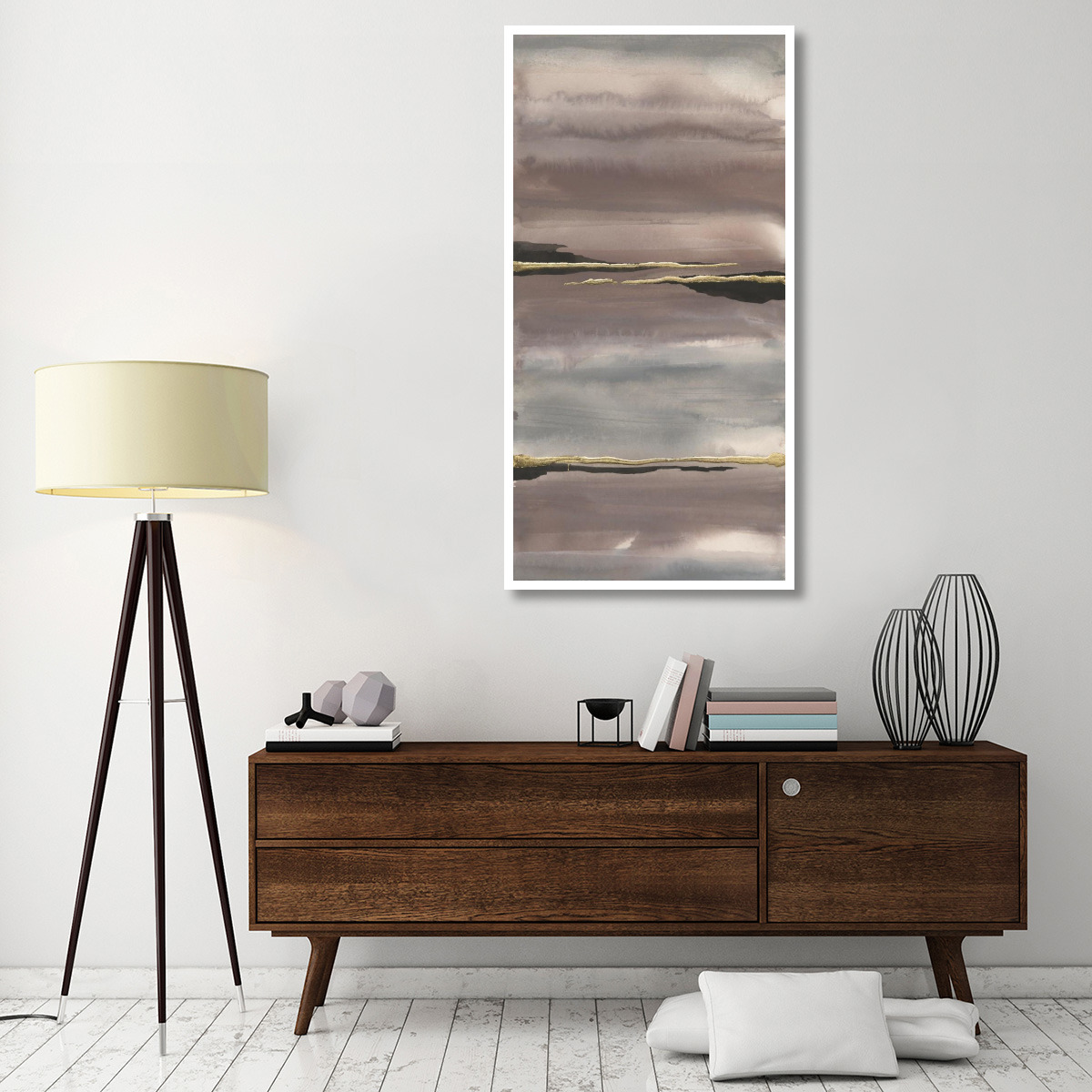 Gilded Morning Fog III -Paper Art-32&quotx62"