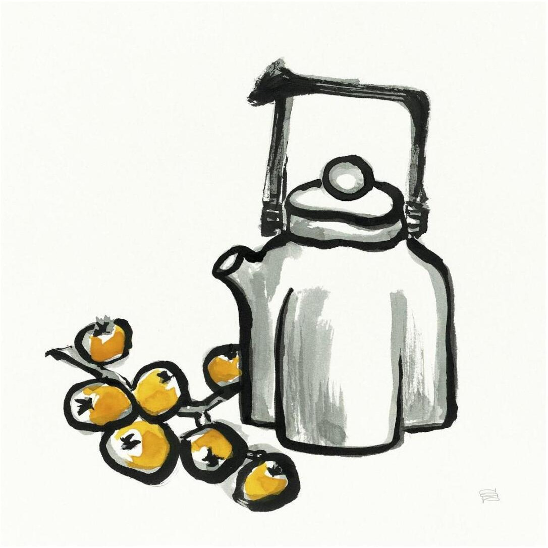 Tea and Loquats -Paper Art-20&quotx20"