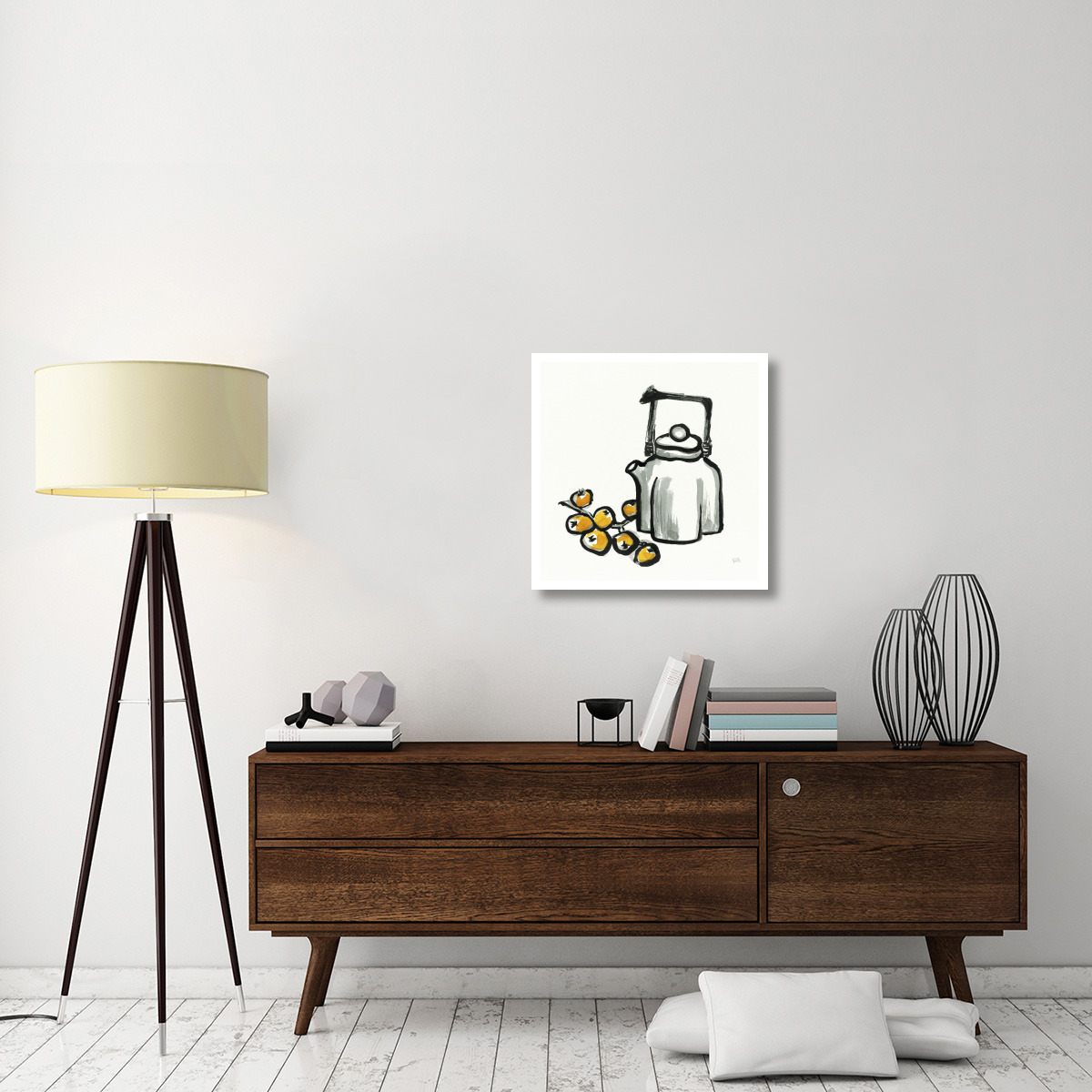 Tea and Loquats -Paper Art-26&quotx26"