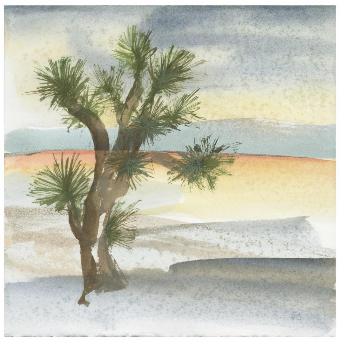 Desert Joshua Tree Cool -Paper Art-26&quotx26"