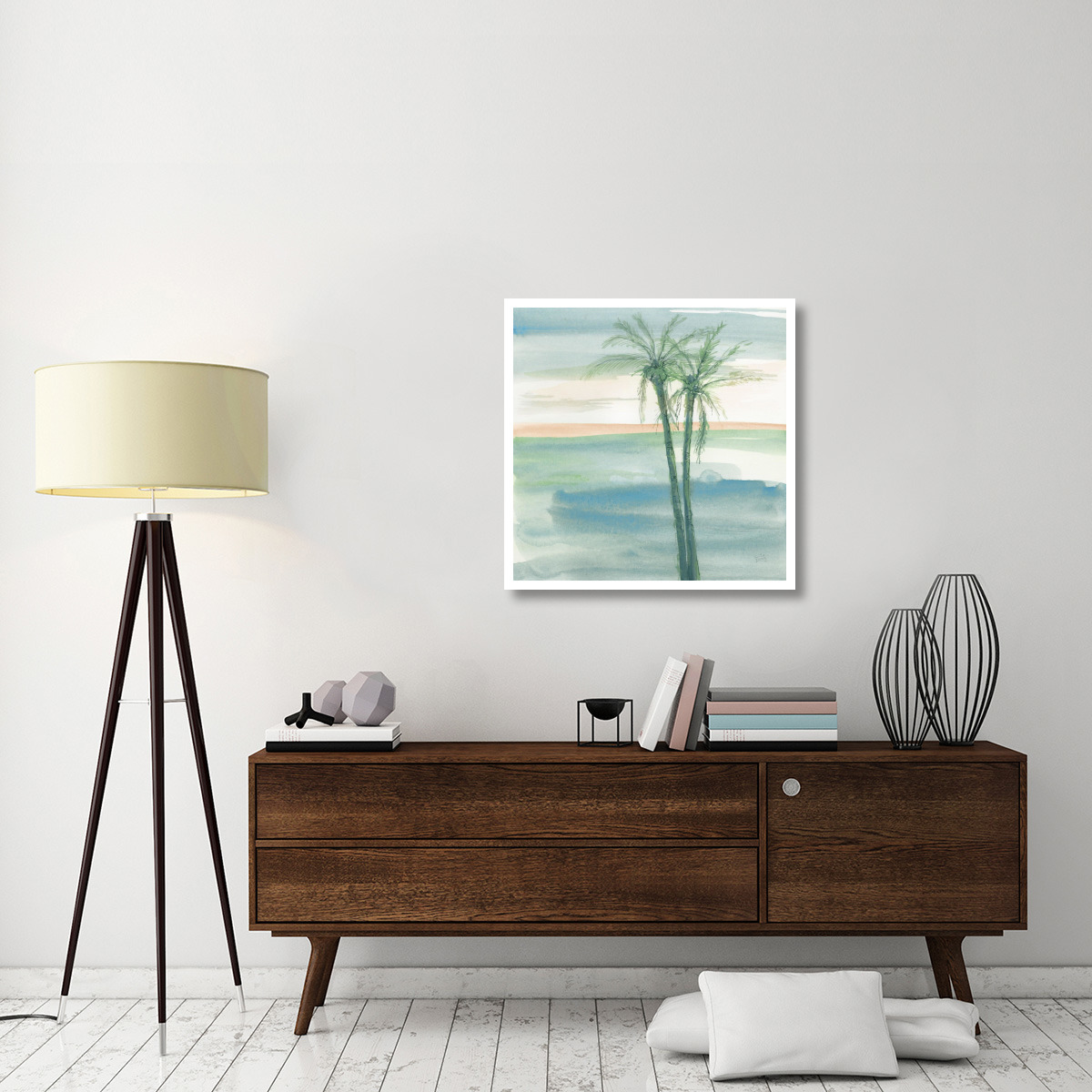 Peaceful Dusk II Tropical -Paper Art-32&quotx32"