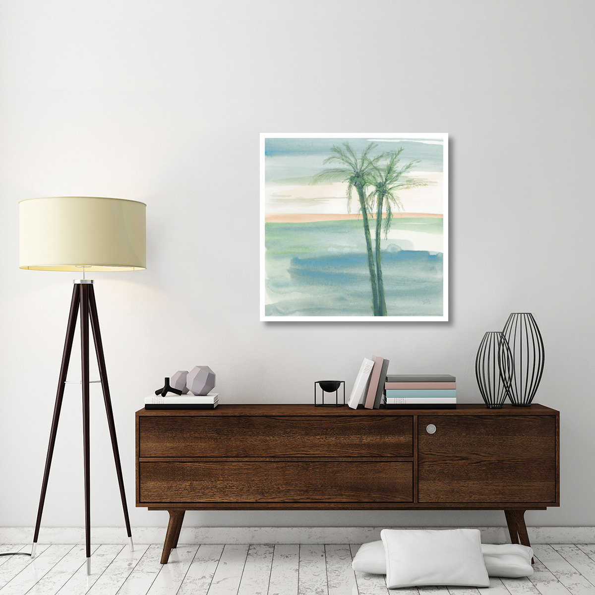 Peaceful Dusk II Tropical -Paper Art-38&quotx38"