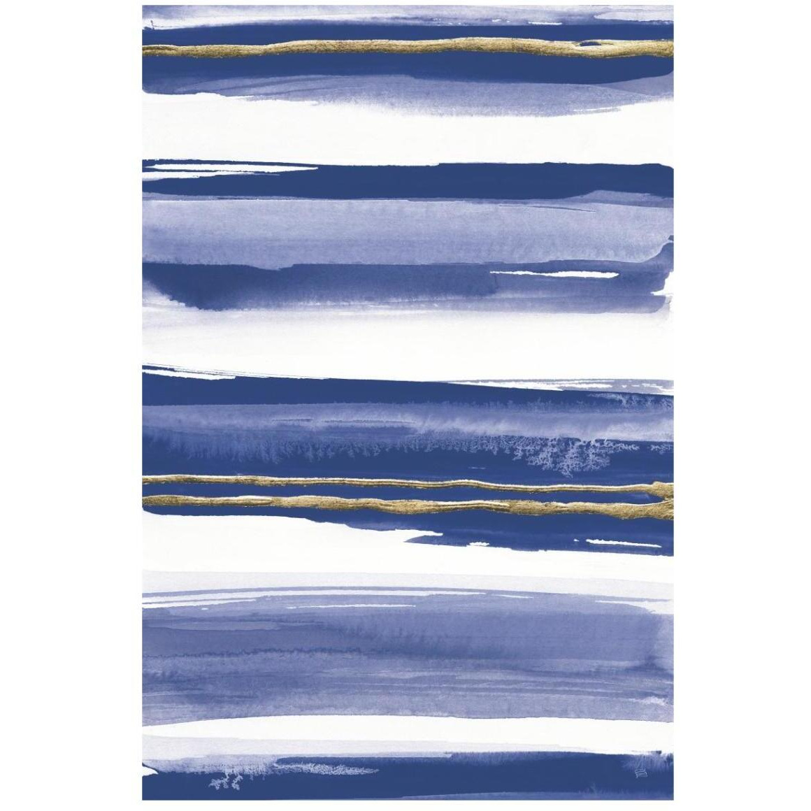 Gilded Grey IV Indigo and White -Paper Art-14&quotx20"