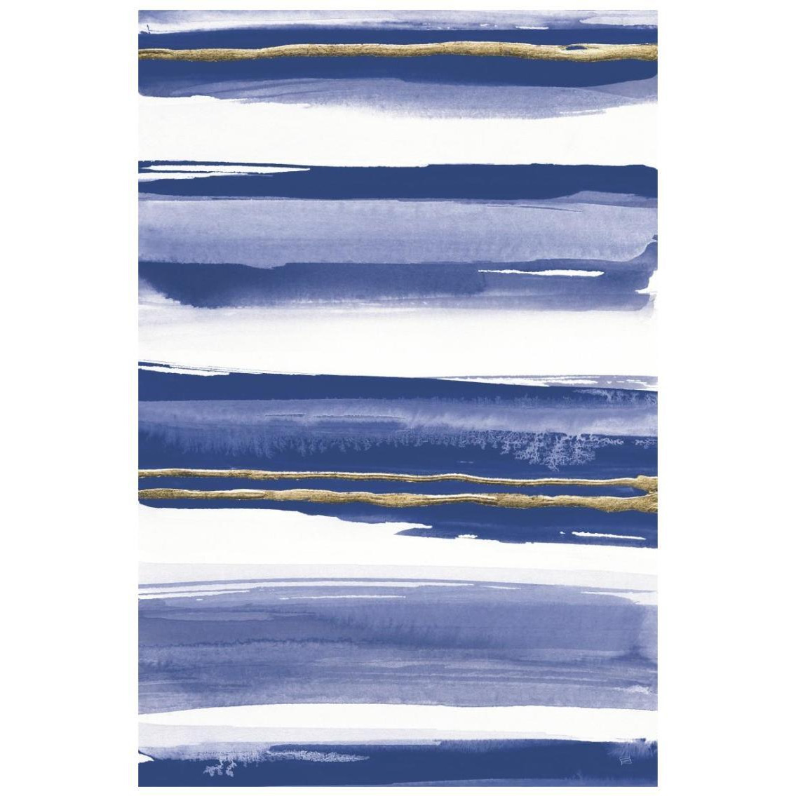 Gilded Grey IV Indigo and White -Paper Art-18&quotx26"