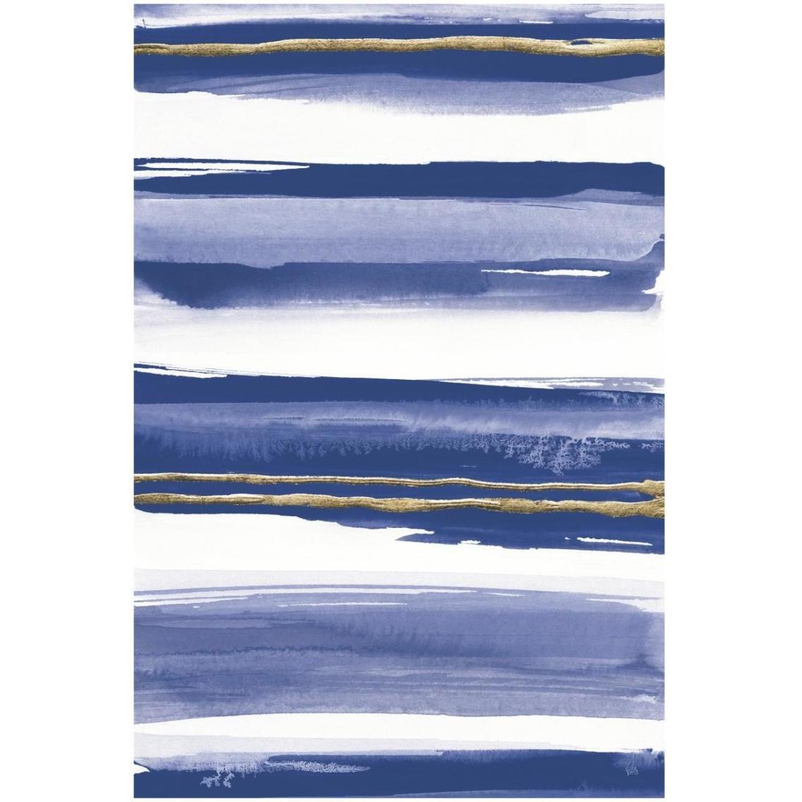 Gilded Grey IV Indigo and White -Paper Art-22&quotx32"