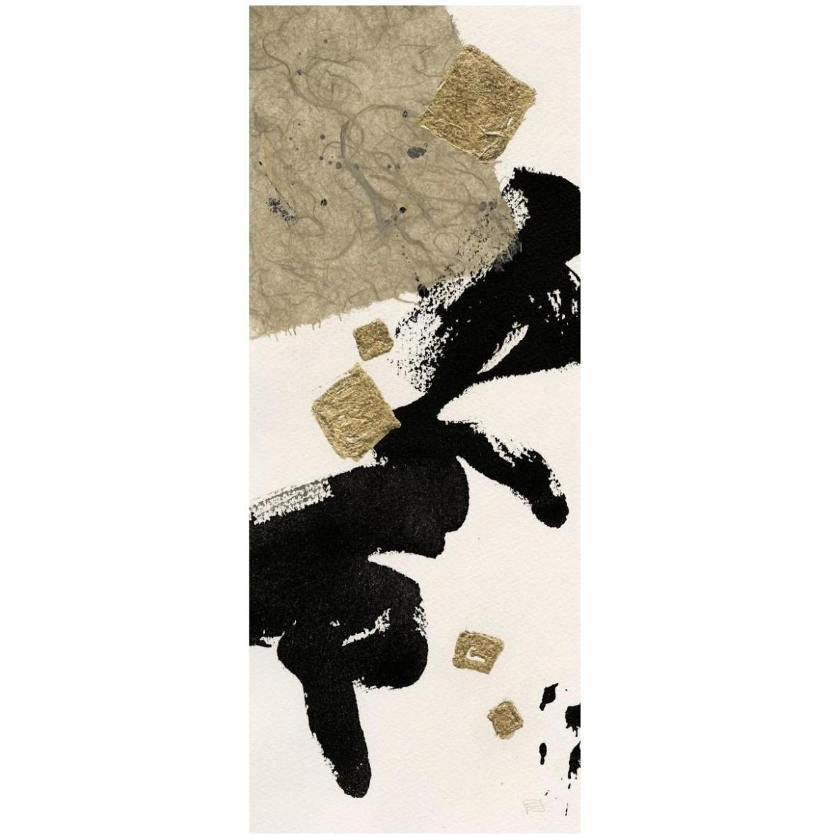 Gilded Collage I on White -Paper Art-32&quotx77"