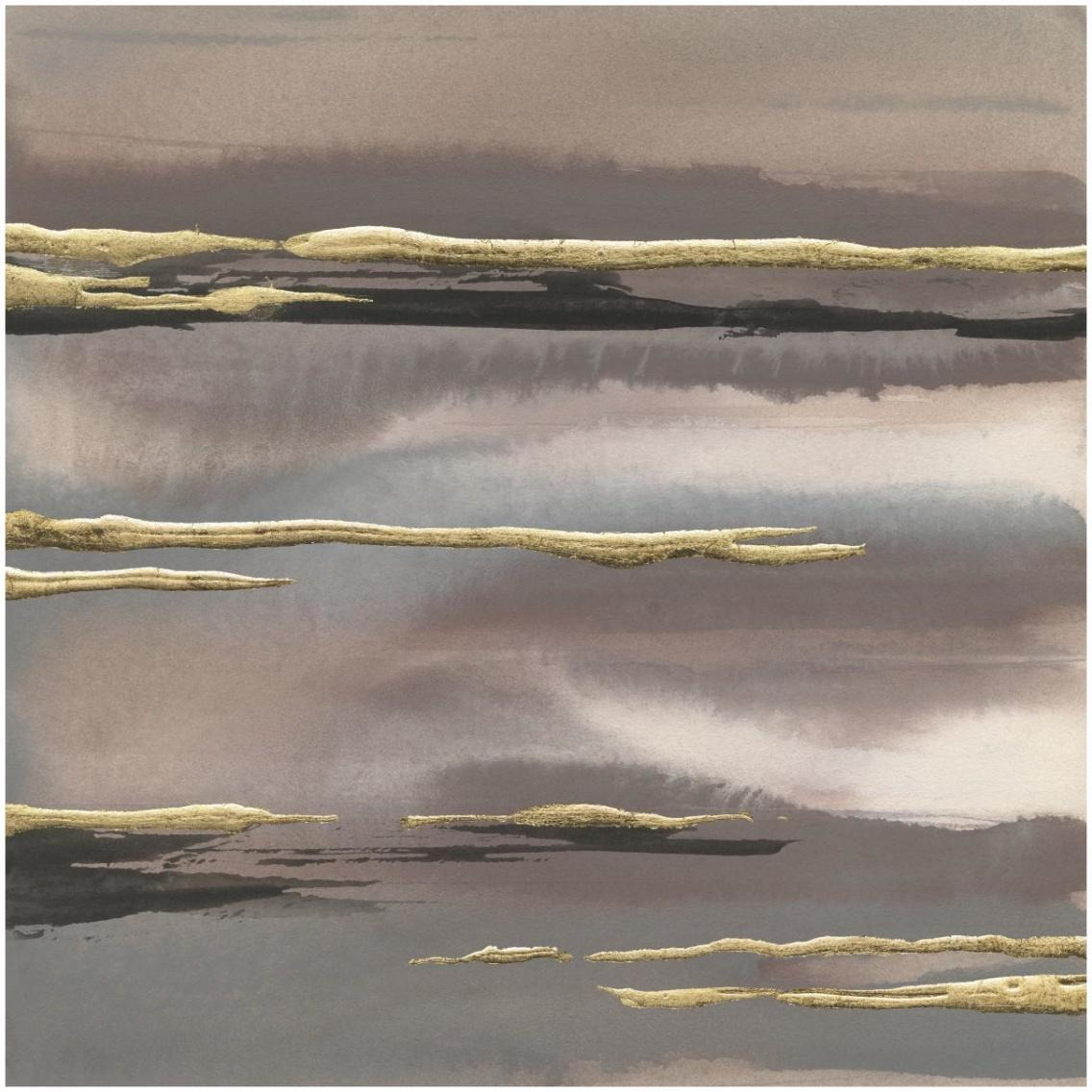 Gilded Morning Fog I Gold -Paper Art-32&quotx32"