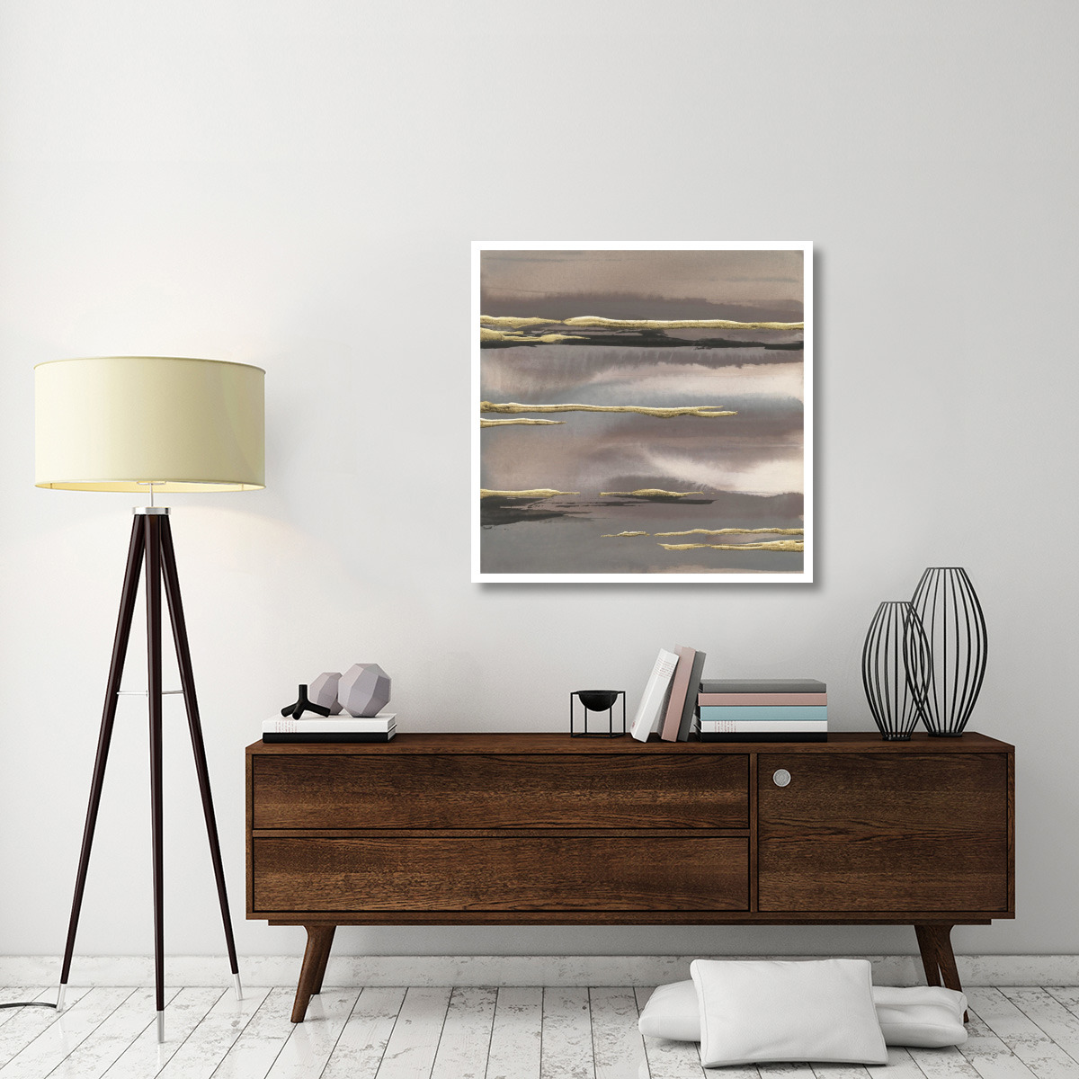 Gilded Morning Fog I Gold -Paper Art-38&quotx38"