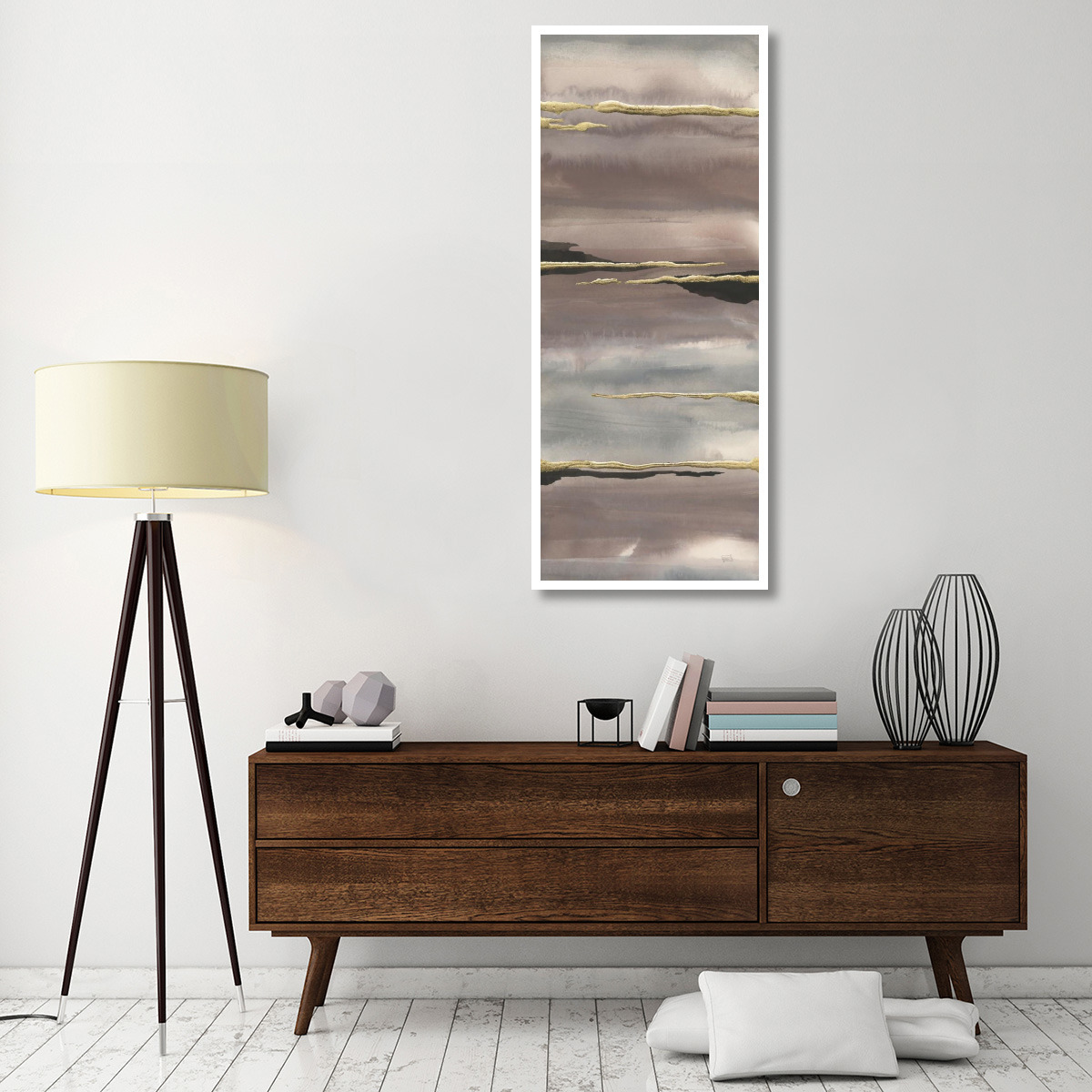 Gilded Morning Fog III Gold -Paper Art-26&quotx62"