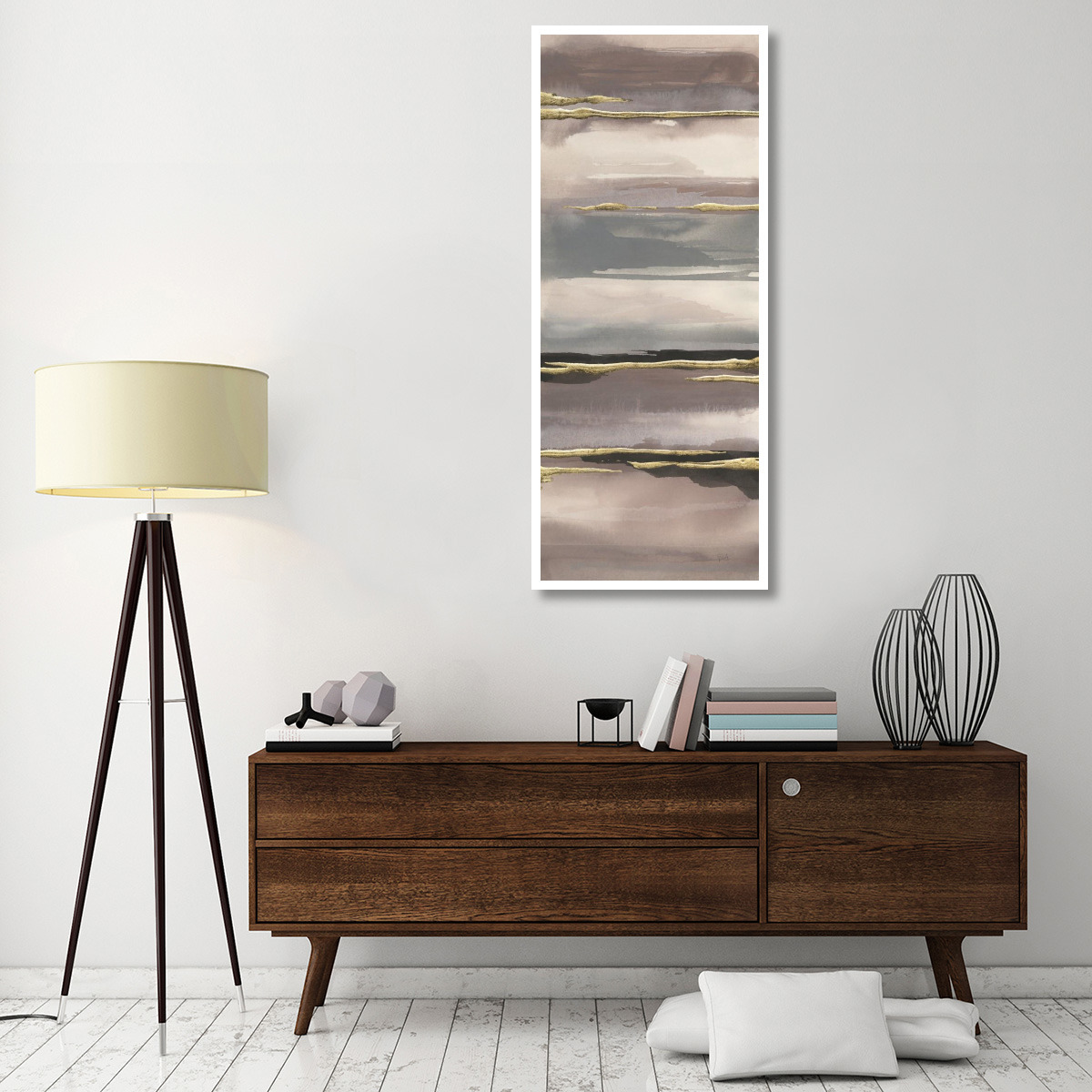 Gilded Morning Fog IV Gold -Paper Art-26&quotx62"