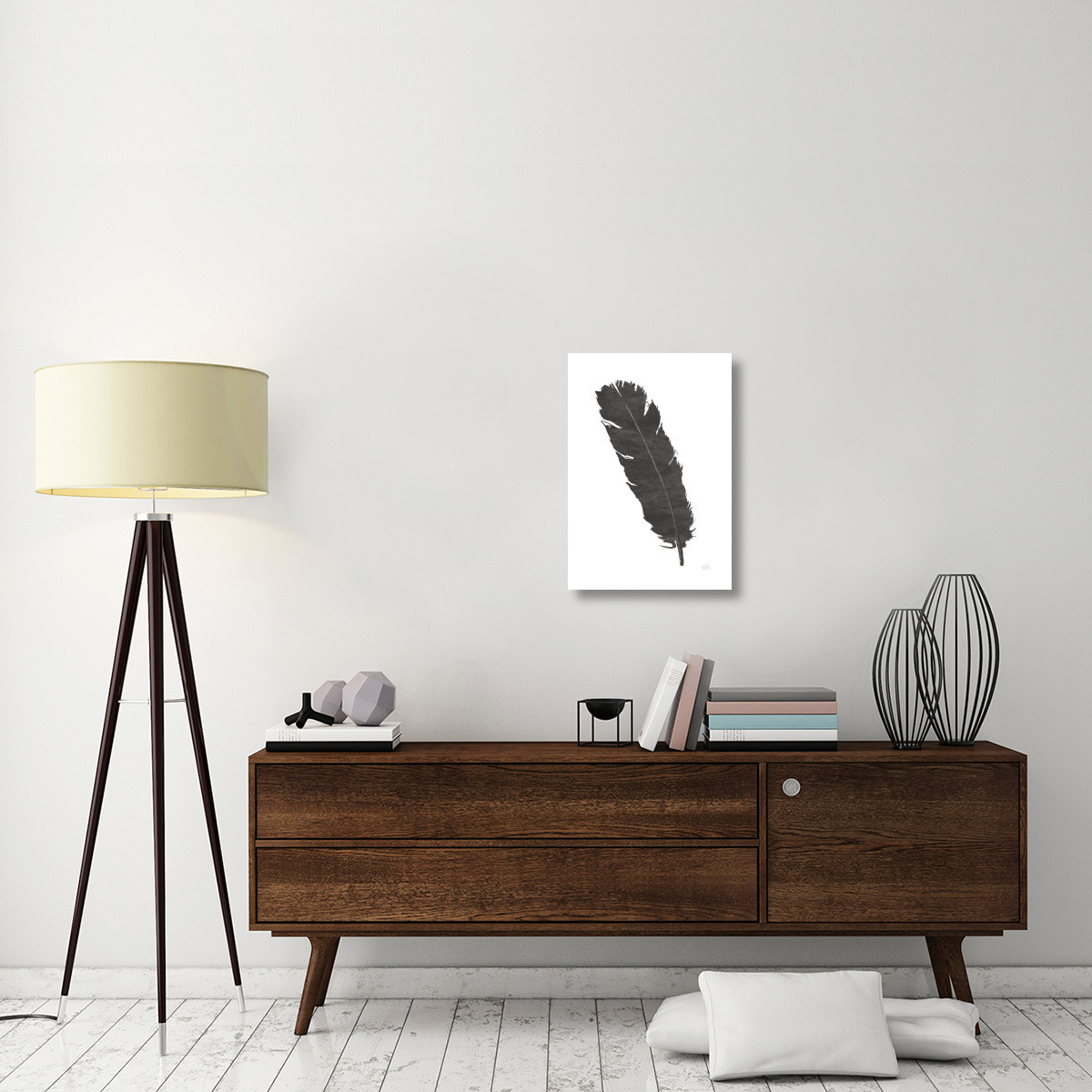 Black Feather V -Paper Art-18&quotx26"