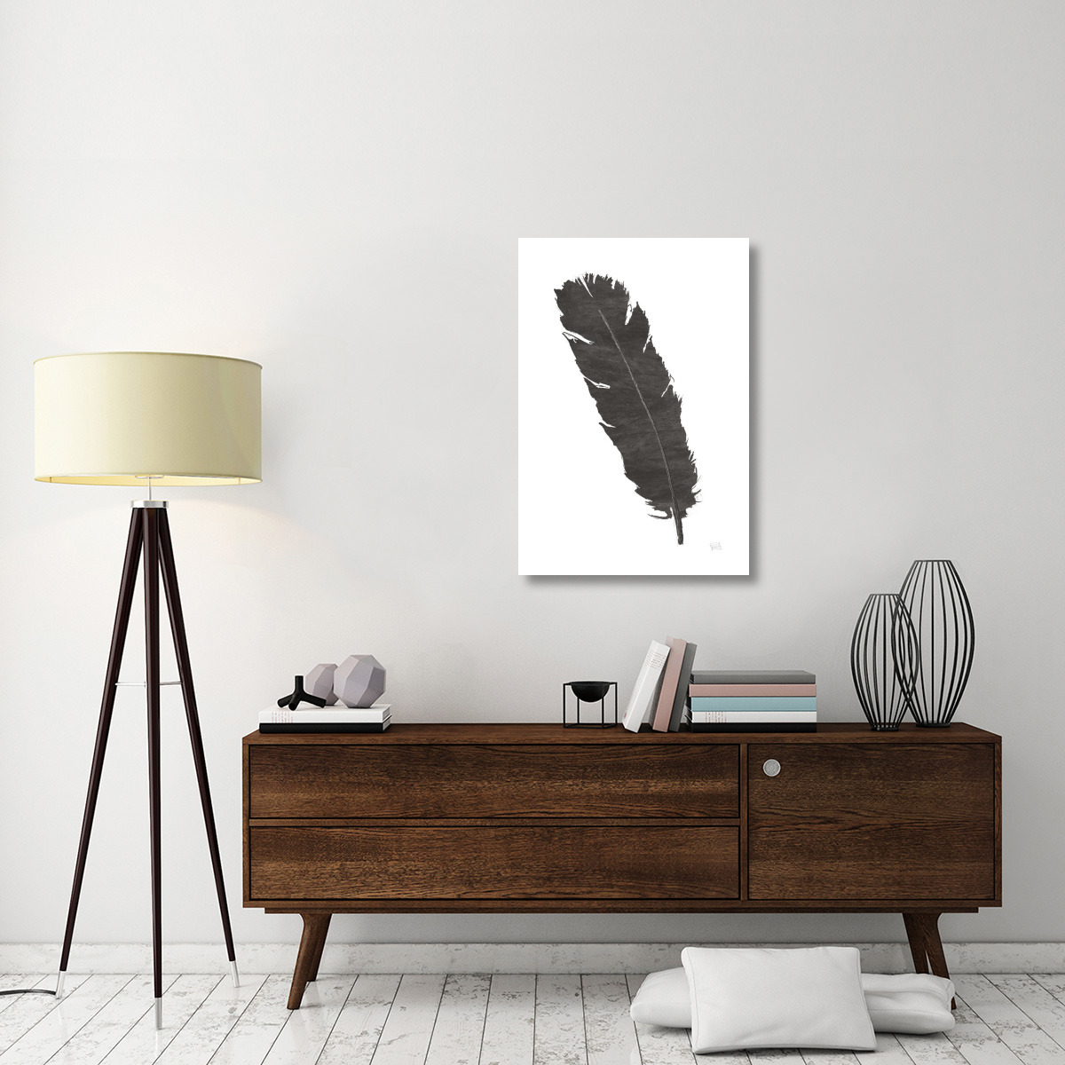 Black Feather V -Paper Art-26&quotx38"