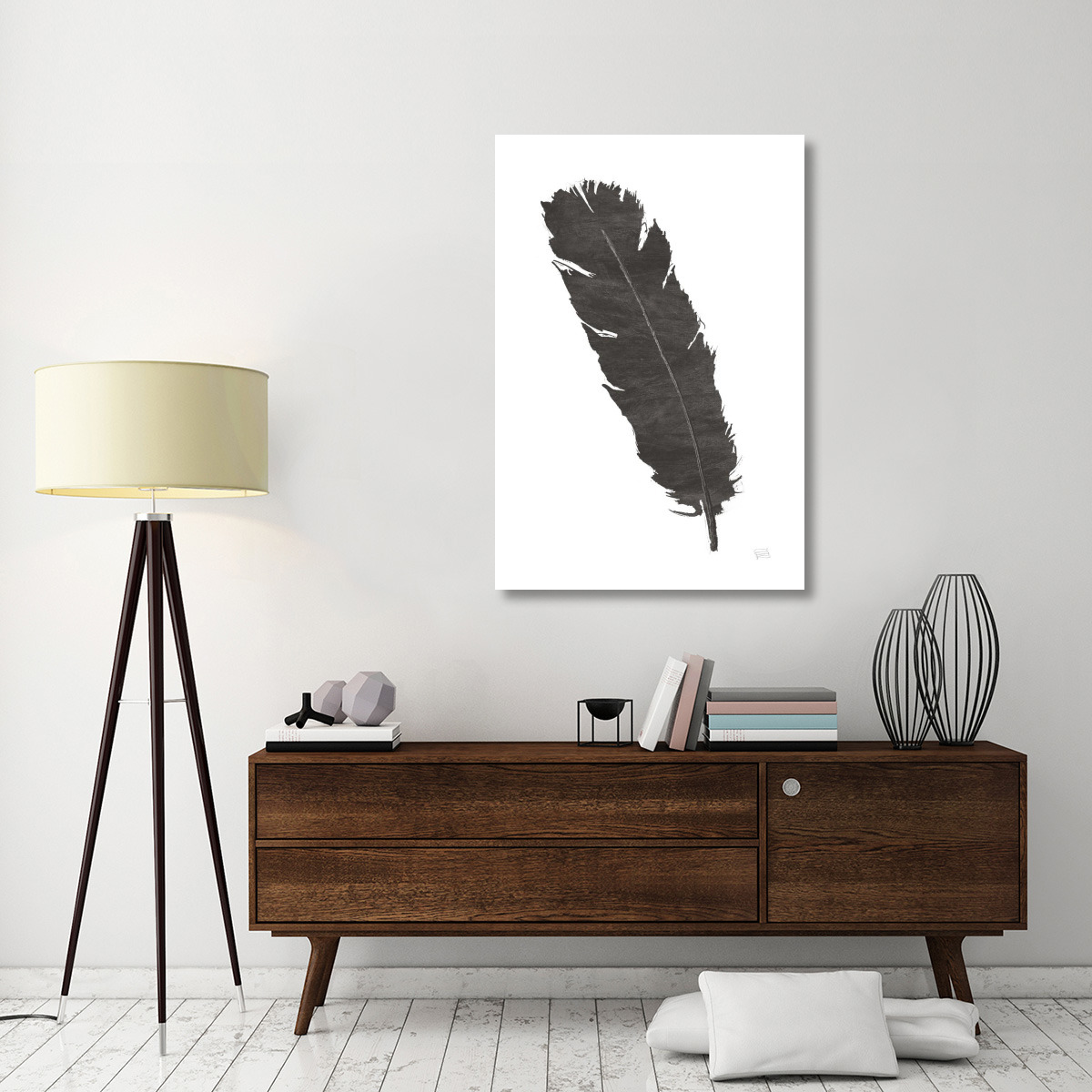 Black Feather V -Paper Art-34&quotx50"