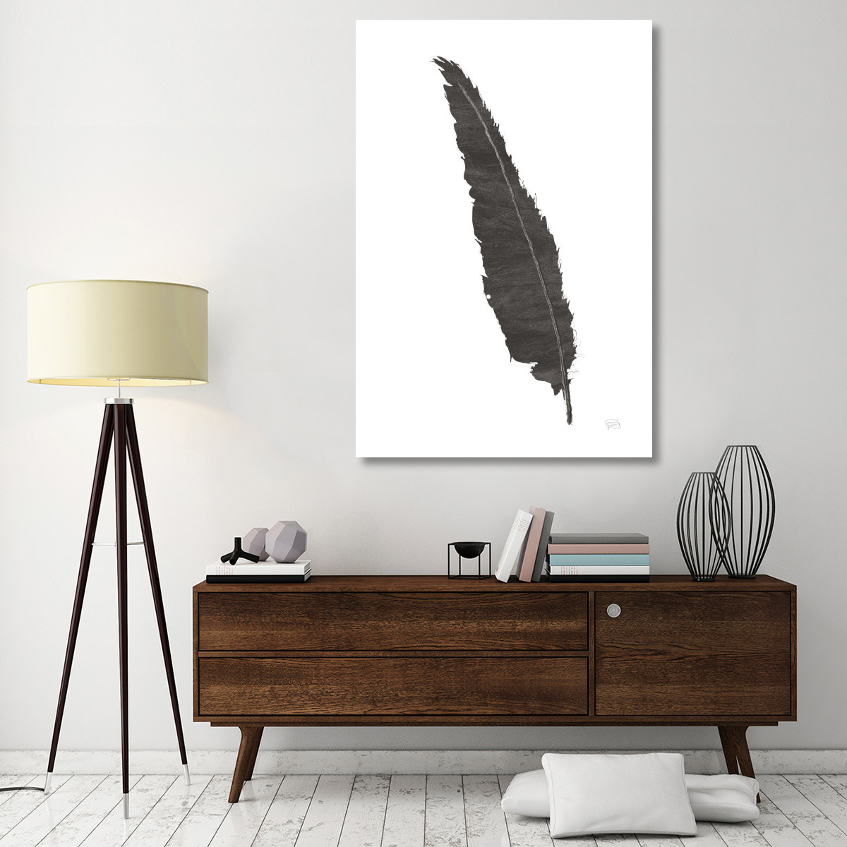 Black Feather VI -Paper Art-42&quotx62"