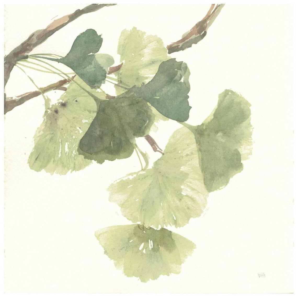 Gingko Leaves I Light -Paper Art-26&quotx26"