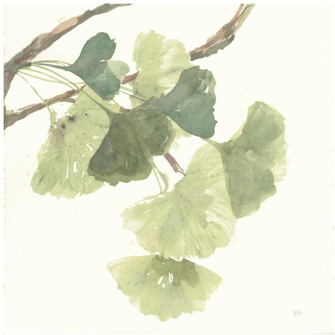 Gingko Leaves I Light -Paper Art-42&quotx42"