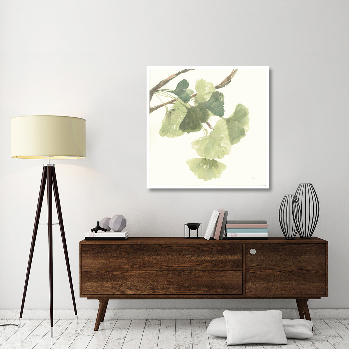 Gingko Leaves I Light -Paper Art-42&quotx42"