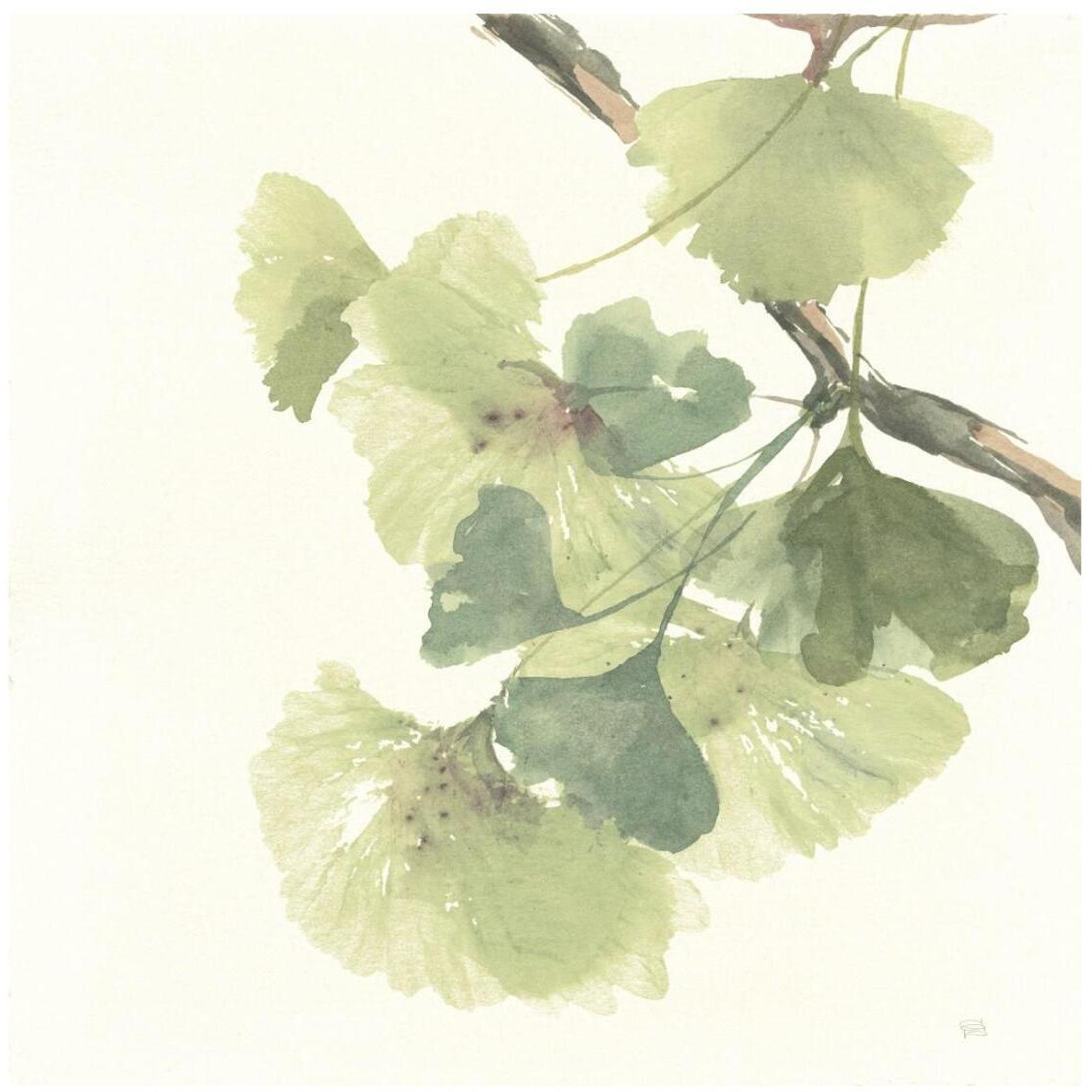 Gingko Leaves II Light -Paper Art-26&quotx26"