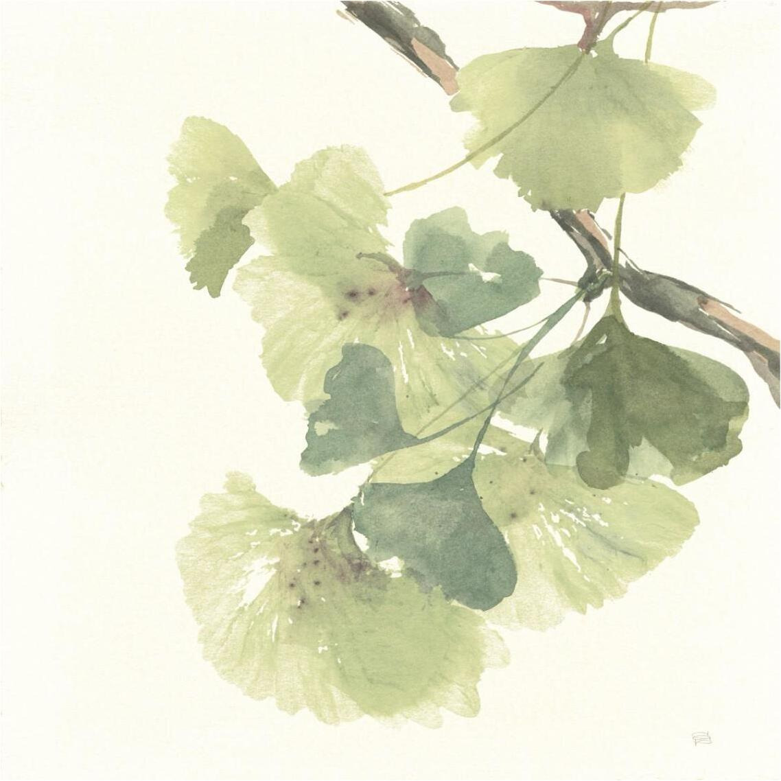 Gingko Leaves II Light -Paper Art-38&quotx38"