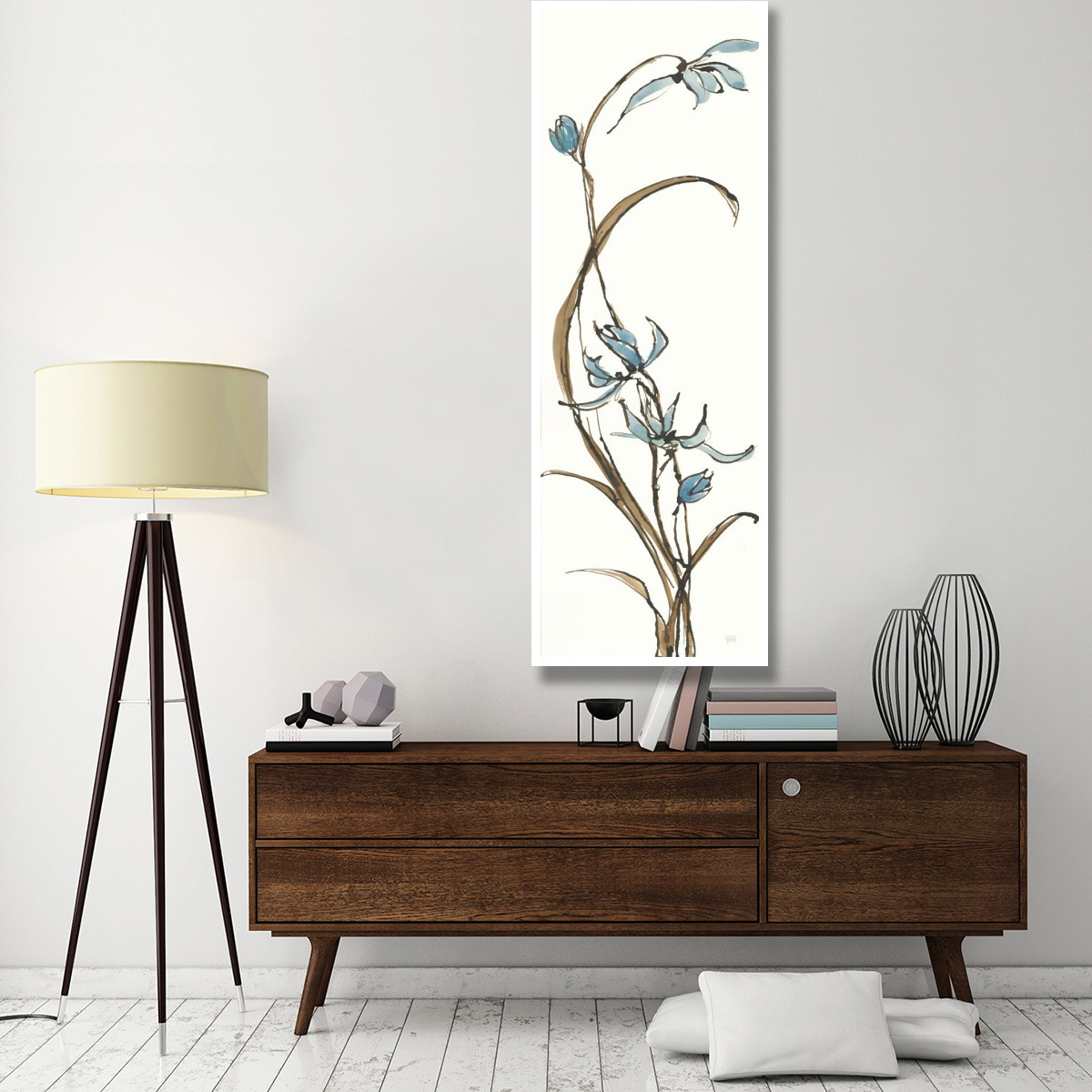 Spring Orchids II on White -Paper Art-26&quotx74"