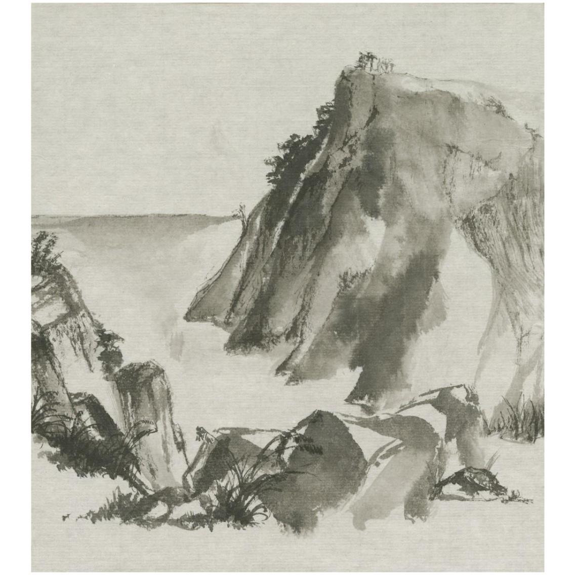 Sumi Rocks Cream -Paper Art-29&quotx32"