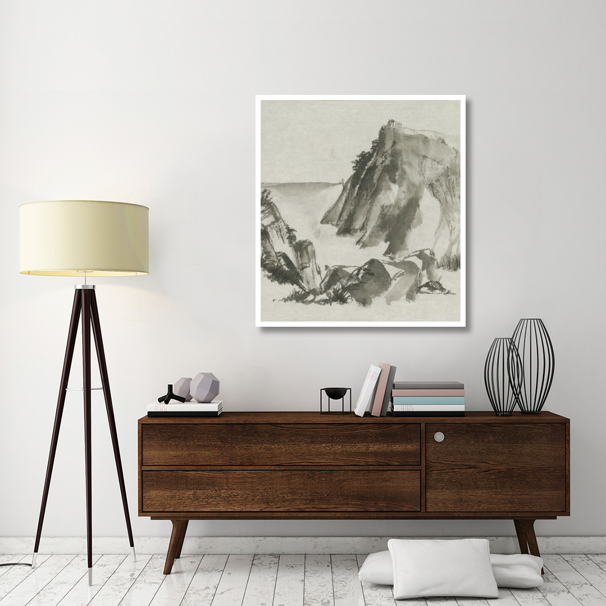 Sumi Rocks Cream -Paper Art-41.6&quotx46"