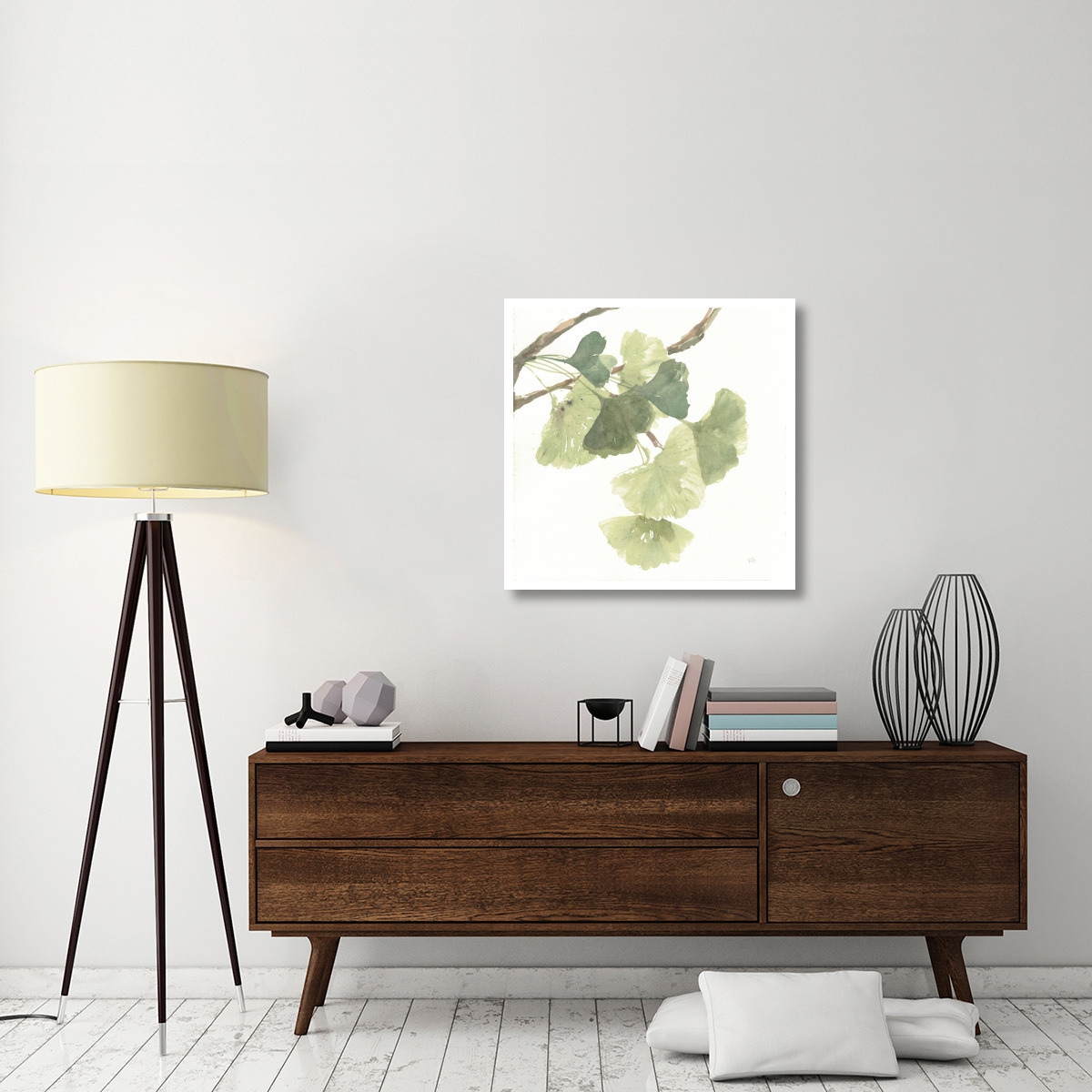 Gingko Leaves I on White -Paper Art-32&quotx32"