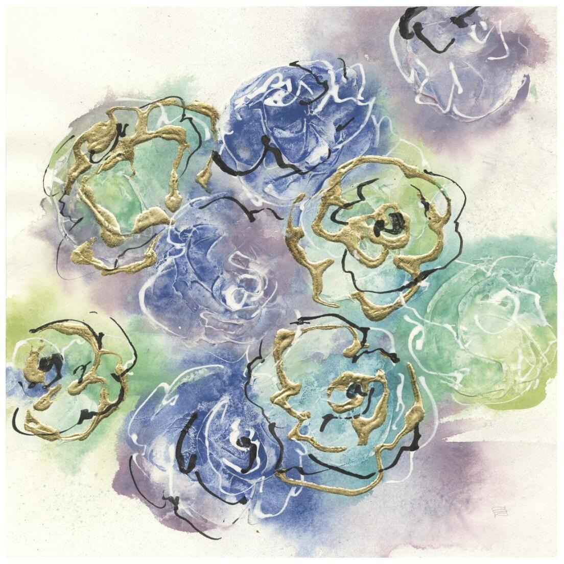 Gold Edged Roses I -Paper Art-20&quotx20"