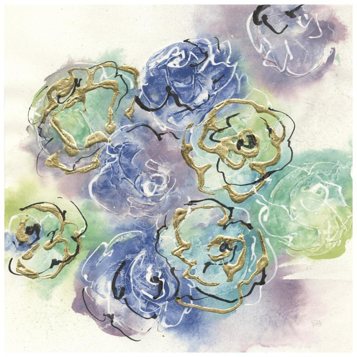 Gold Edged Roses I -Paper Art-26&quotx26"