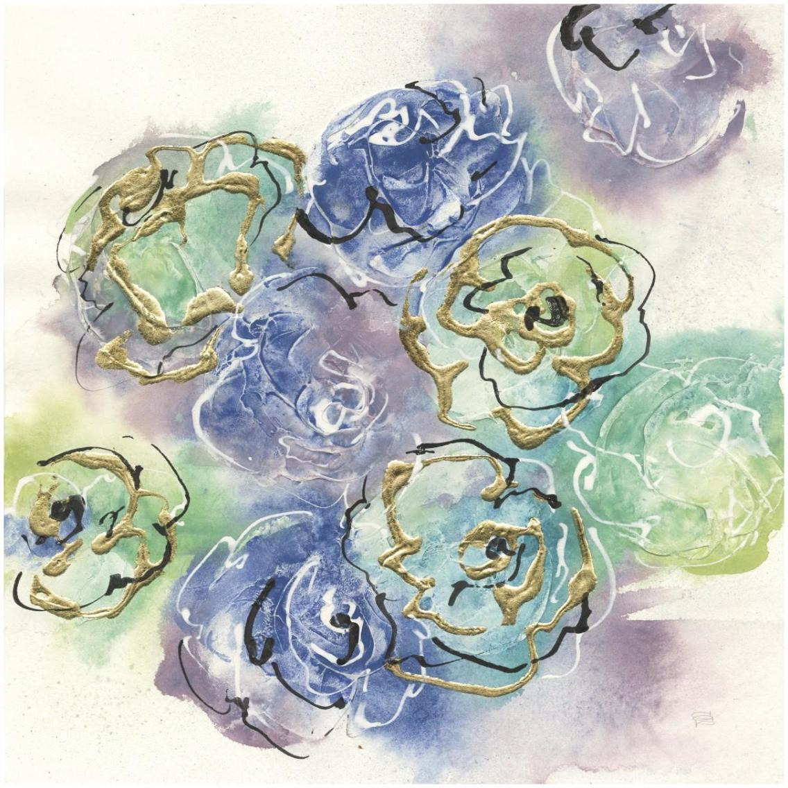 Gold Edged Roses I -Paper Art-32&quotx32"