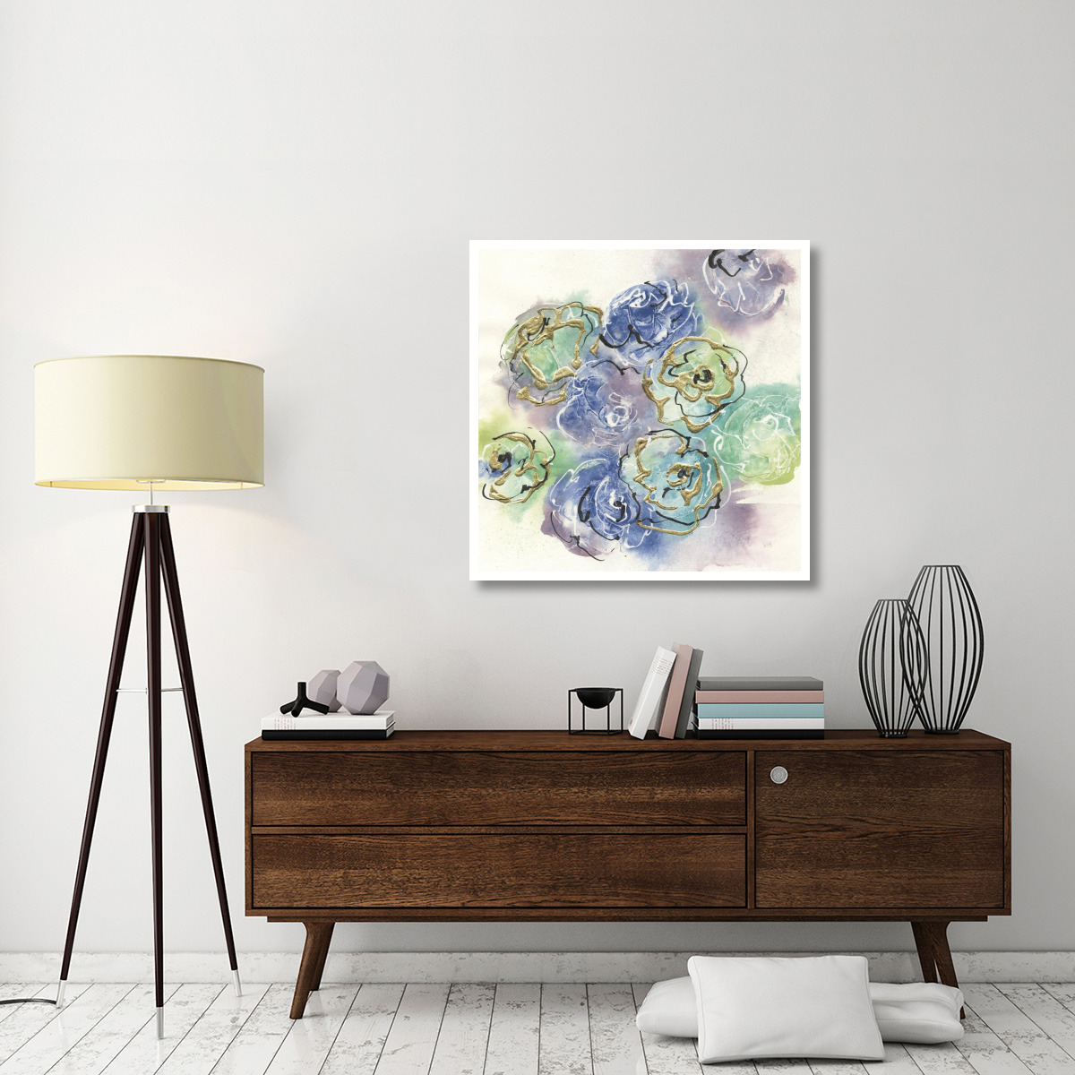 Gold Edged Roses I -Paper Art-38&quotx38"