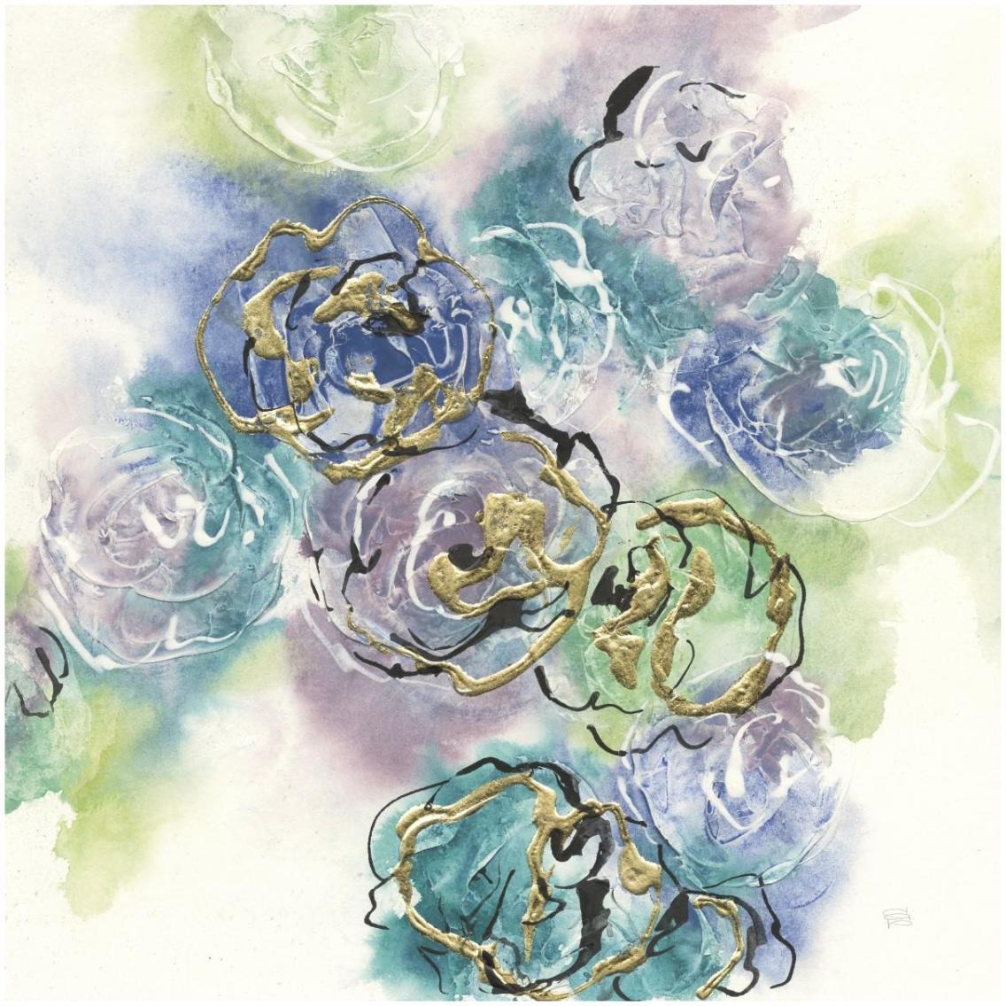 Gold Edged Roses II -Paper Art-32&quotx32"