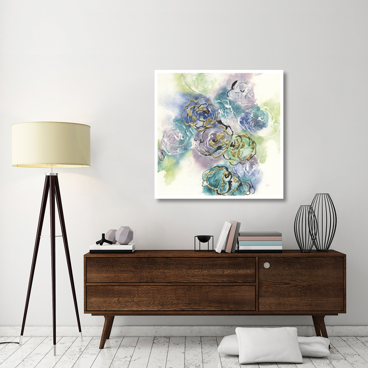 Gold Edged Roses II -Paper Art-42&quotx42"