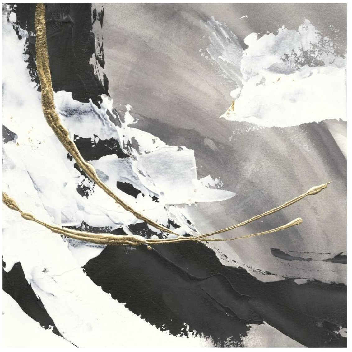 Gilded Arcs I -Paper Art-26&quotx26"