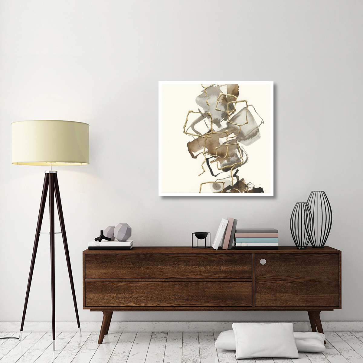 Gold Squares I -Paper Art-38&quotx38"