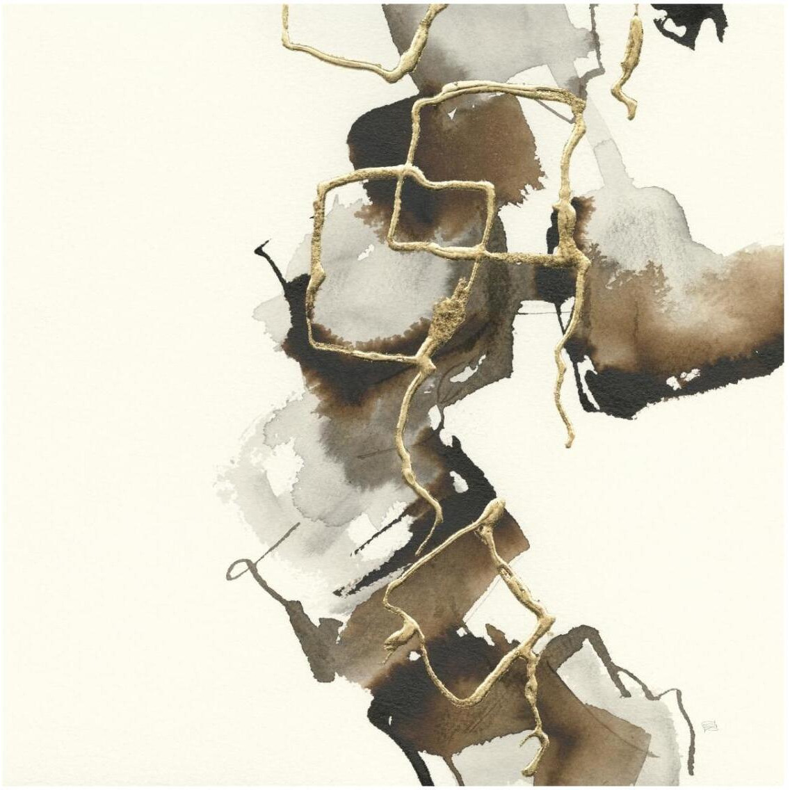 Gold Squares II -Paper Art-32&quotx32"