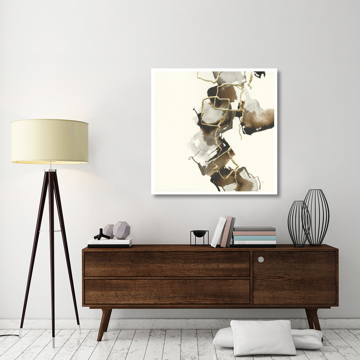 Gold Squares II -Paper Art-42&quotx42"