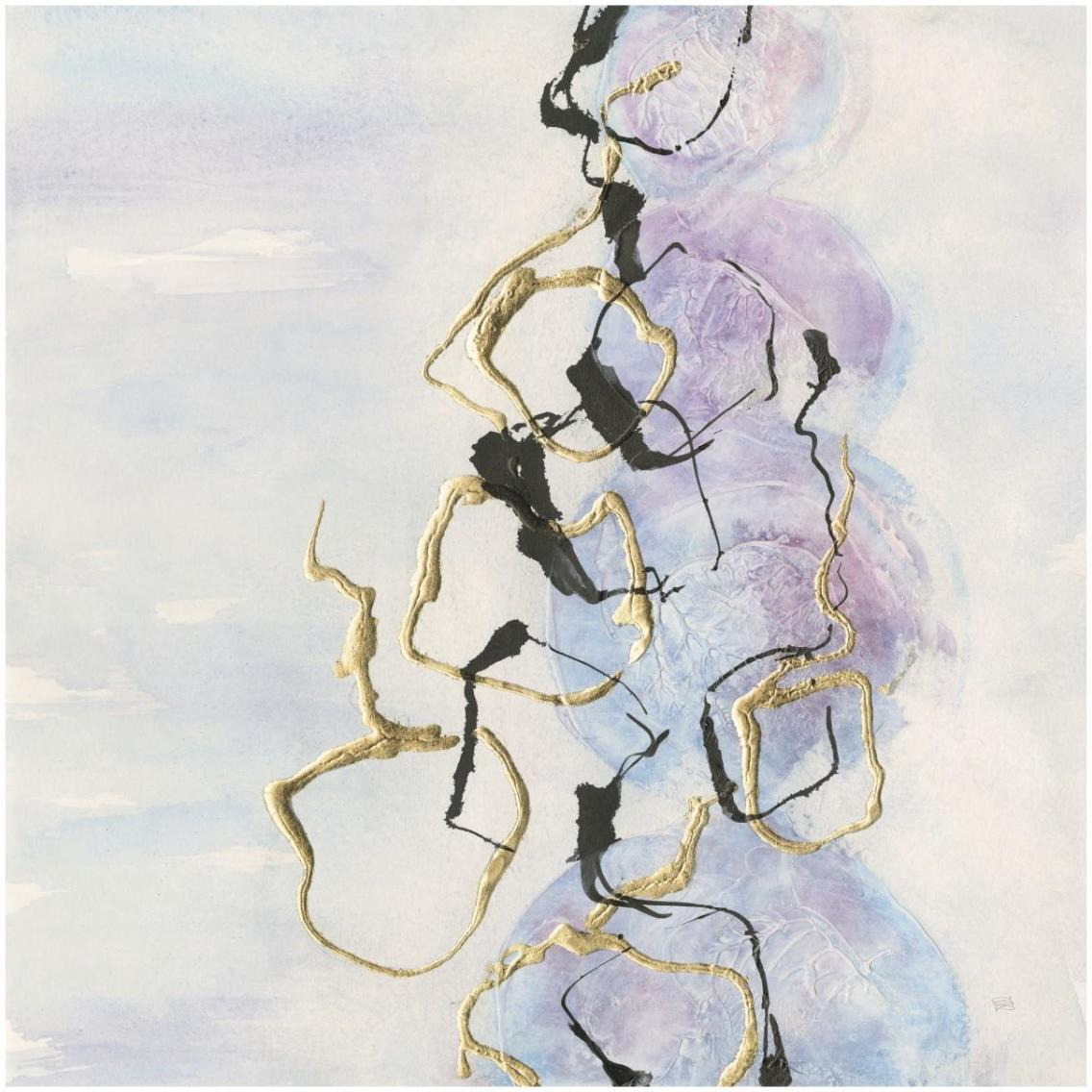 Abstract Lines on Pastel I -Paper Art-32&quotx32"