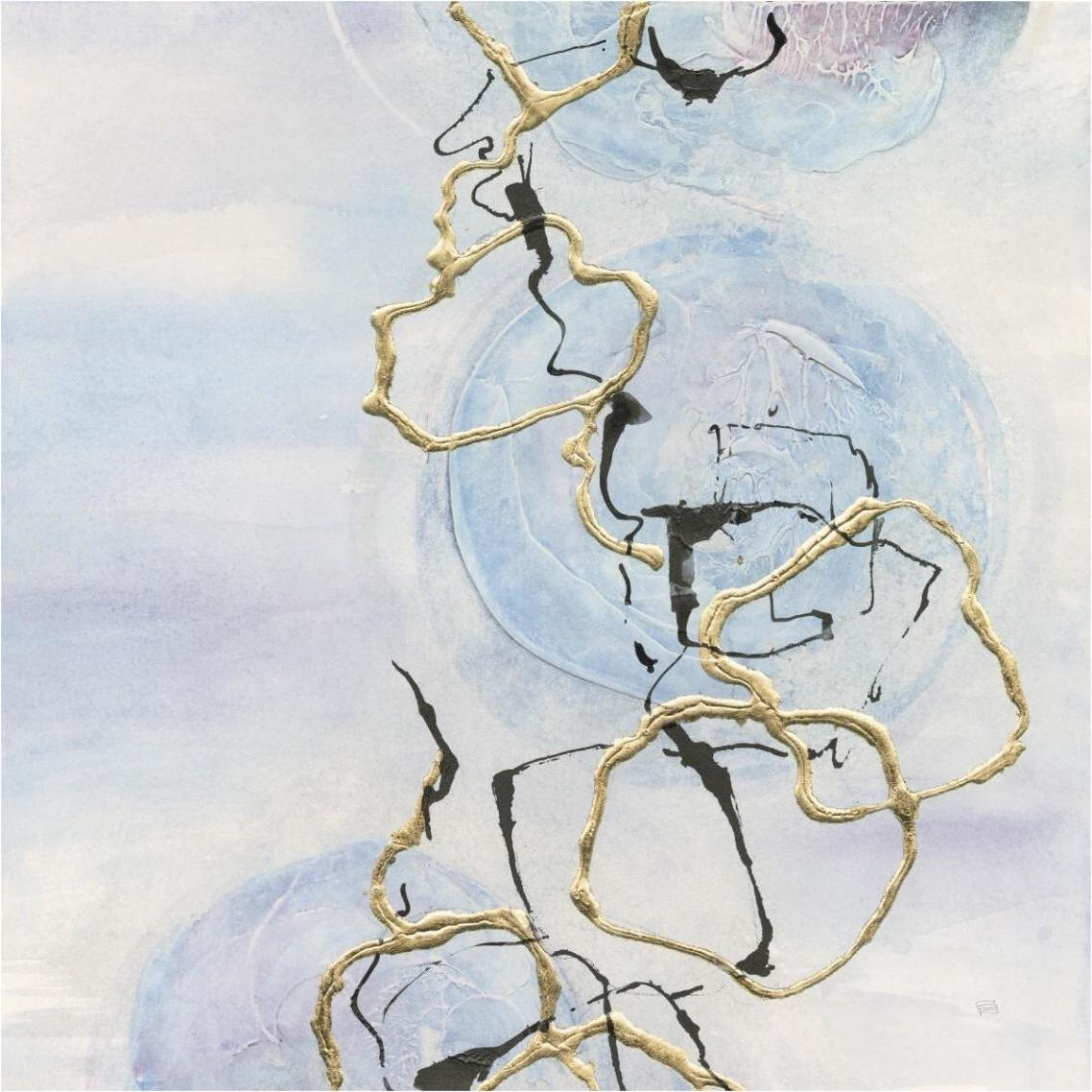 Abstract Lines on Pastel II -Paper Art-38&quotx38"