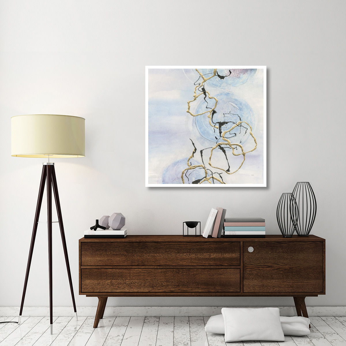 Abstract Lines on Pastel II -Paper Art-42&quotx42"