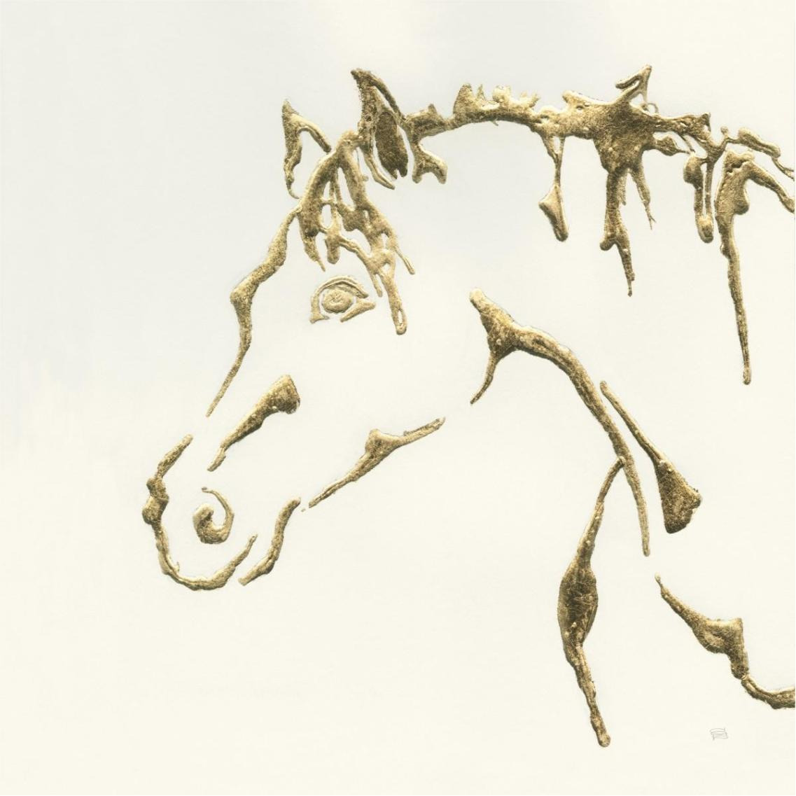 Gilded Cowpony -Paper Art-38&quotx38"