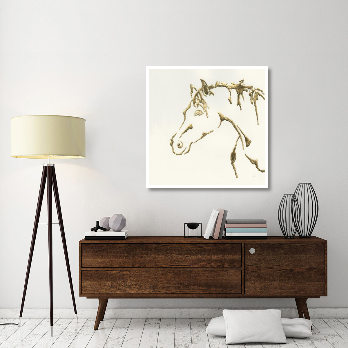 Gilded Cowpony -Paper Art-42&quotx42"
