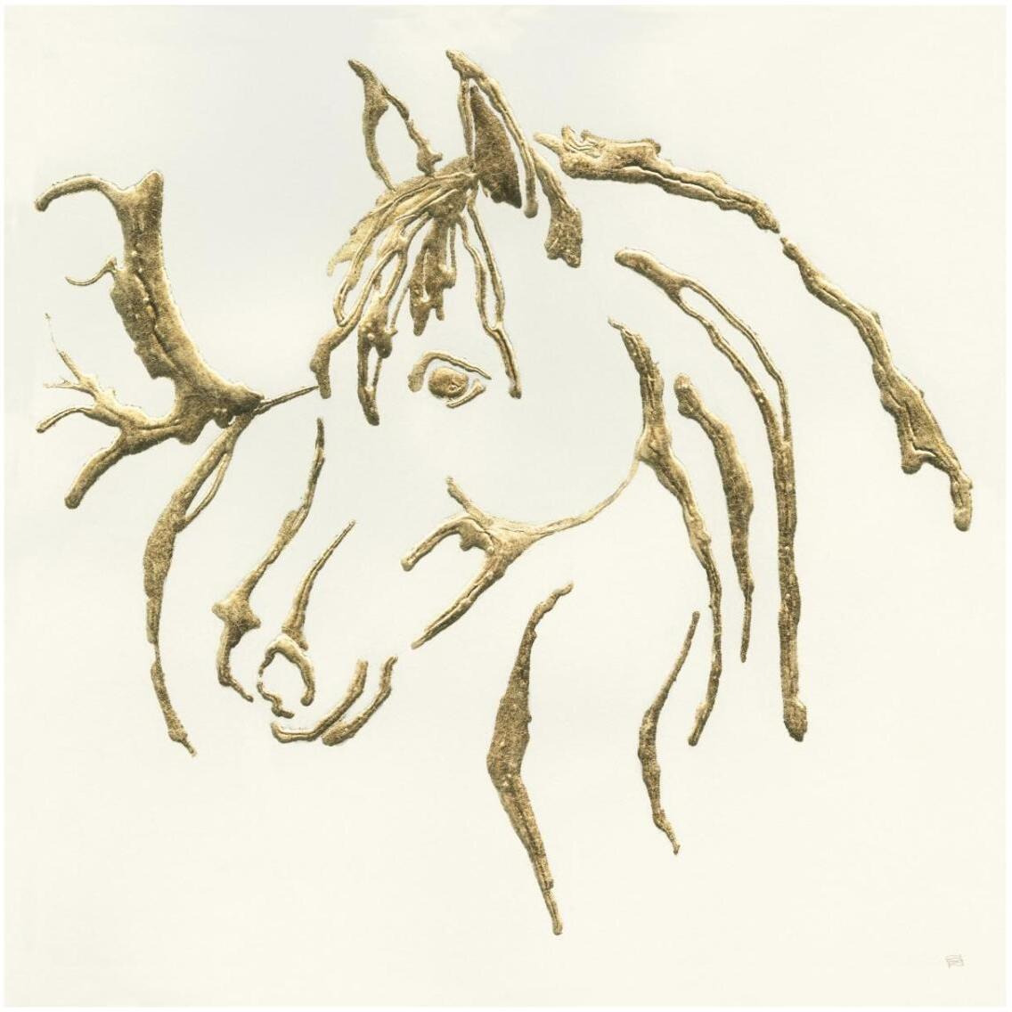 Gilded Mare -Paper Art-32&quotx32"