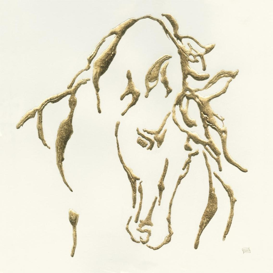 Gilded Stallion -Paper Art-38&quotx38"