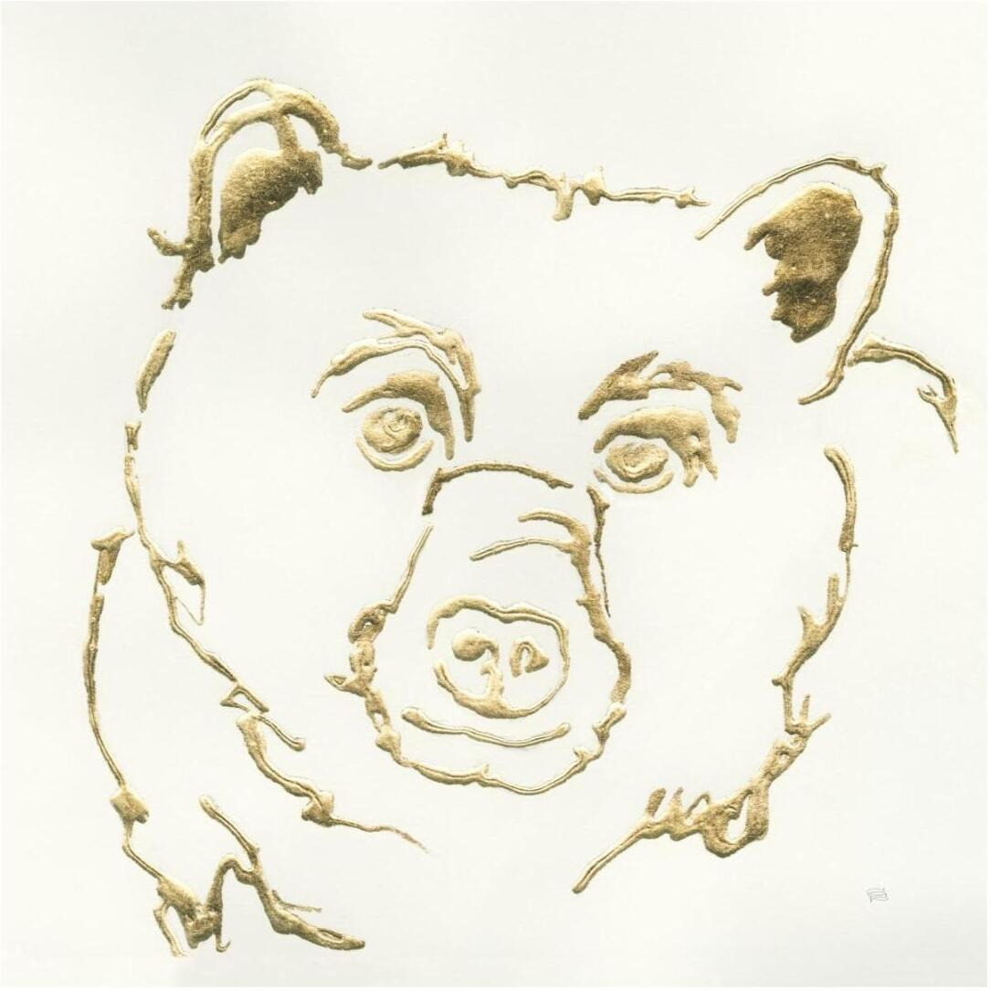 Gilded Black Bear -Paper Art-20&quotx20"