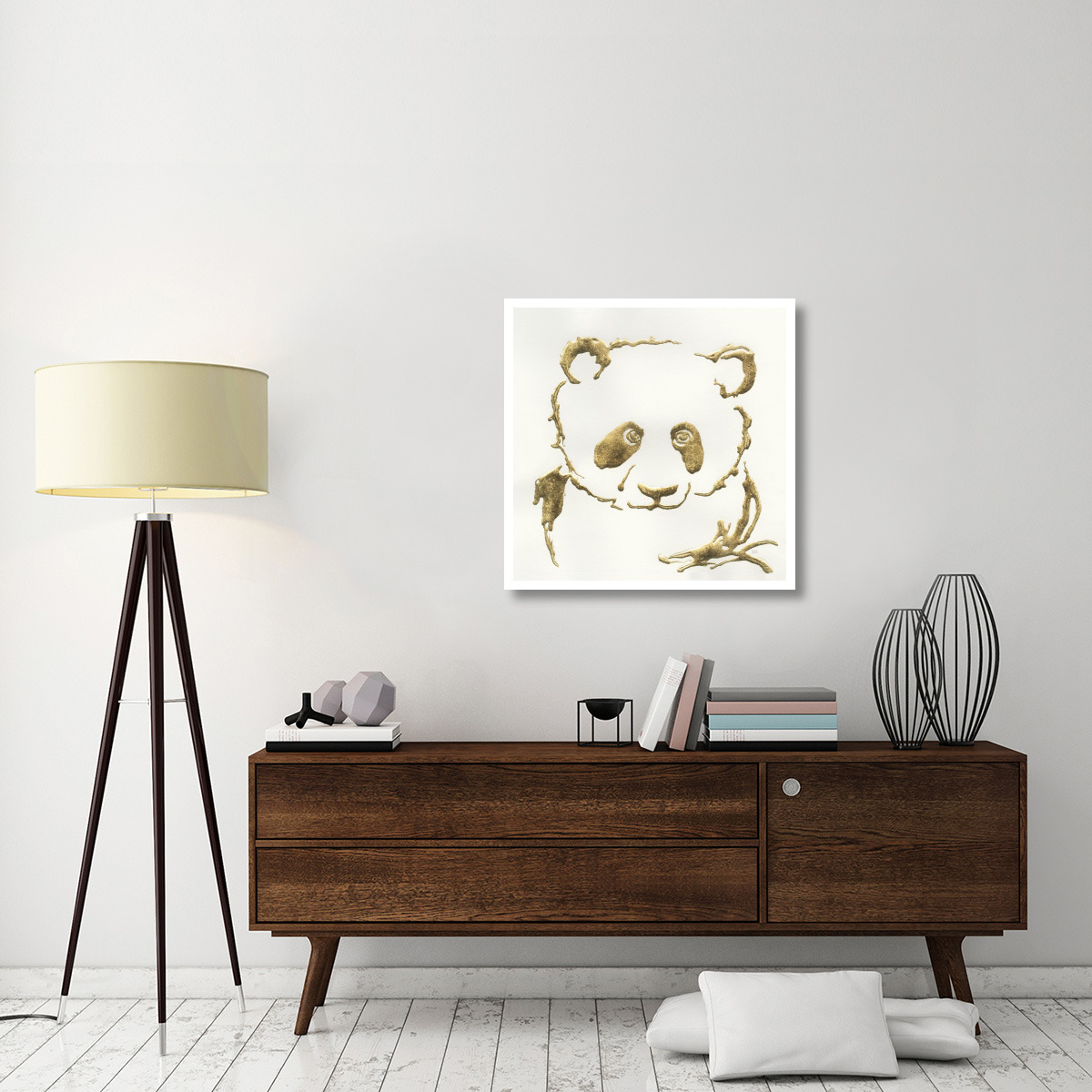 Gilded Panda -Paper Art-32&quotx32"