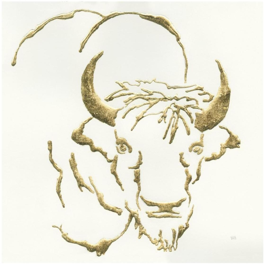 Gilded Bison -Paper Art-26&quotx26"