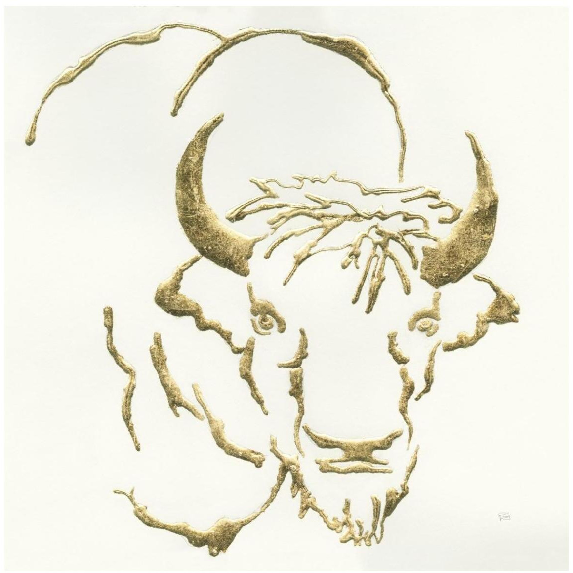 Gilded Bison -Paper Art-42&quotx42"