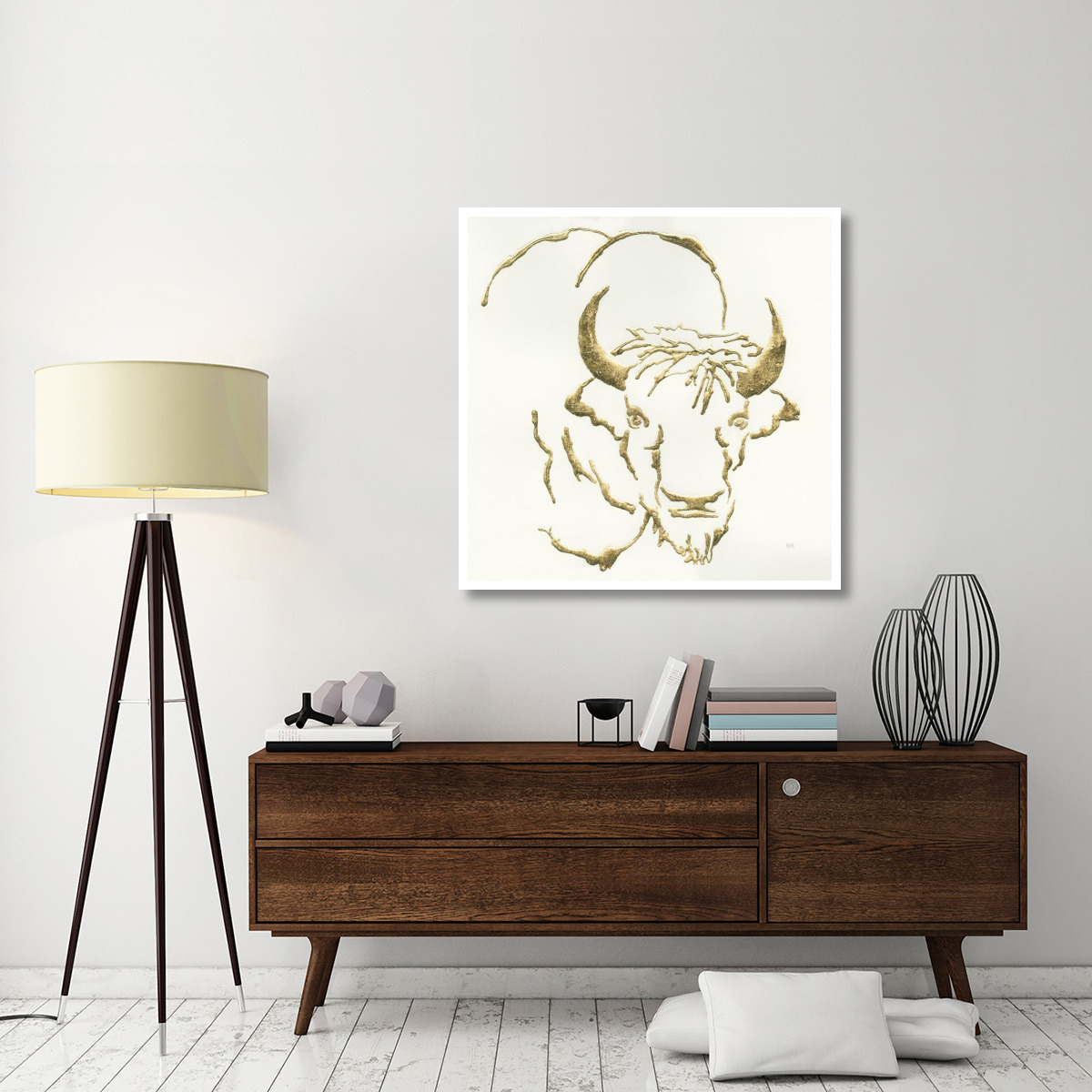 Gilded Bison -Paper Art-42&quotx42"